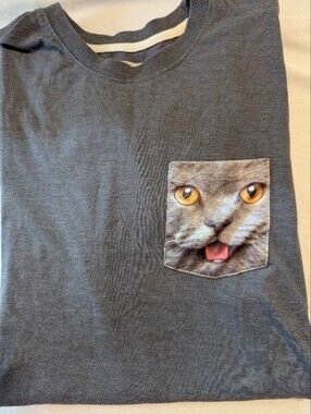 Ladies Grey Bioworld Cat T Shirt Size Large